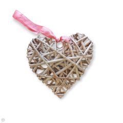 Vessző szív fém vázon 20 cm