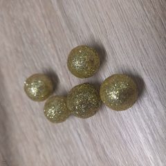 Csillámos hungarocell golyó - 15 mm - arany