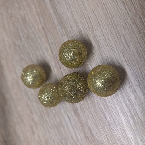Csillámos hungarocell golyó - 15 mm - arany
