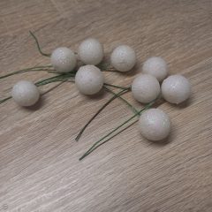 Csillámos hungarocell betűző- 15 mm - fehér