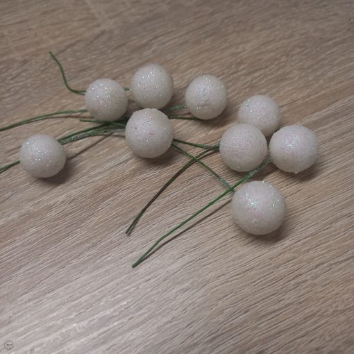 Csillámos hungarocell betűző- 15 mm - fehér