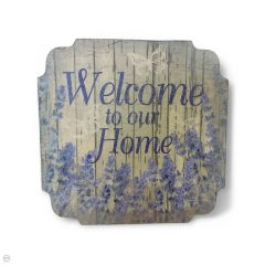 Welcome to our home feliratú levendulás fakép