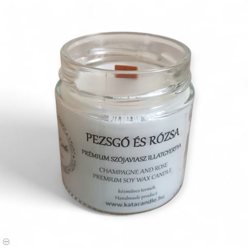 Pezsgő és rózsa prémium szójaviasz illatgyertya