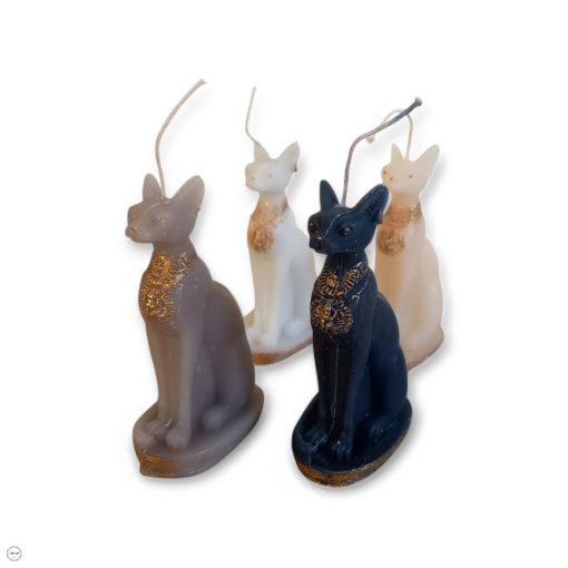 Festett Basztet egyiptomi macskaistennő formájú gyertya