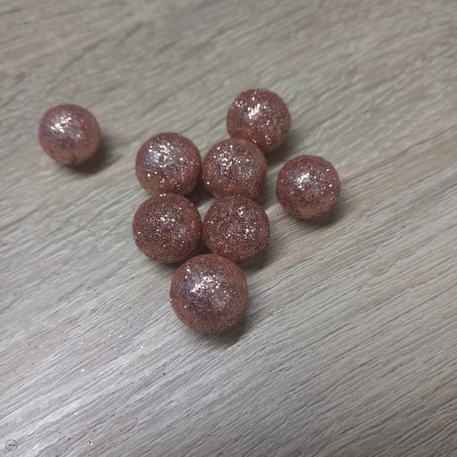 Csillámos hungarocell golyó - 15 mm - rosegold