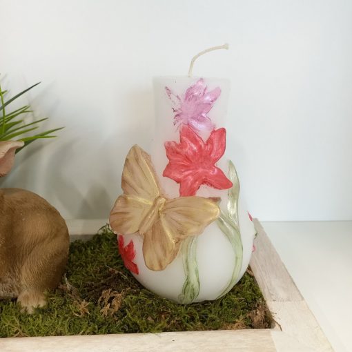 Nyuszis gyertyás asztaldísz