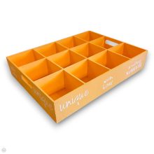 Osztott tárolódoboz, 12 rekeszes