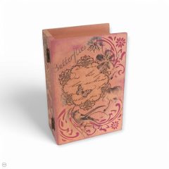 Pillangós könyv formájú fadoboz