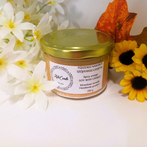 Fűszeres narancs szójaviasz illatgyertya