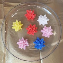 Úszógyertya szett üvegtállal