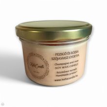 Pezsgő és rózsa szójaviasz illatgyertya